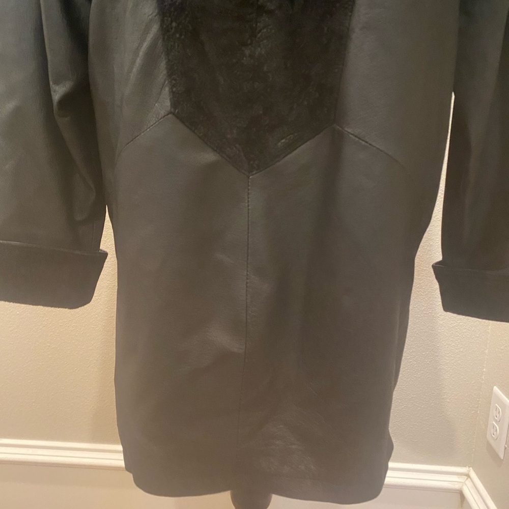 Wilsons Vintage Black Embossed Leather Jacket Coat S M - Picture 6 of 11